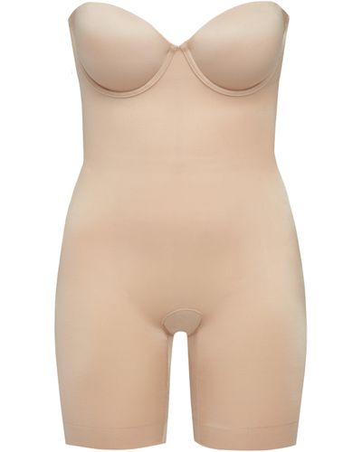 Spanx Suit Your Fancy Strapless Cupped Mid-thigh Shaping Bodysuit