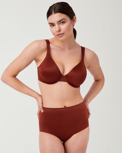 Spanx Satin Unlined Full Coverage Bra - Red