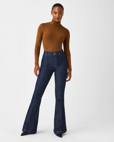 Spanx Pintuck Flare Jeans - Blue