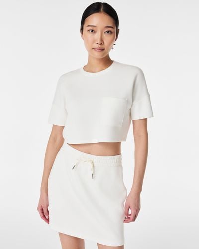 Spanx Airessentials Cropped Pocket Tee - White