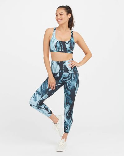 Spanx Booty Boost® Active Marbled 7/8 Leggings - Blue