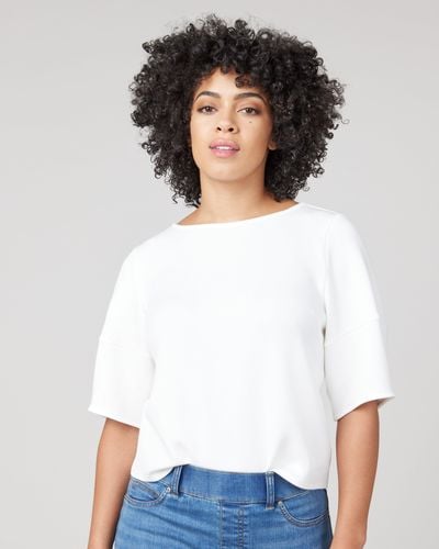 Spanx Airessentials Desk To Dinner Elbow Sleeve Top - Blue