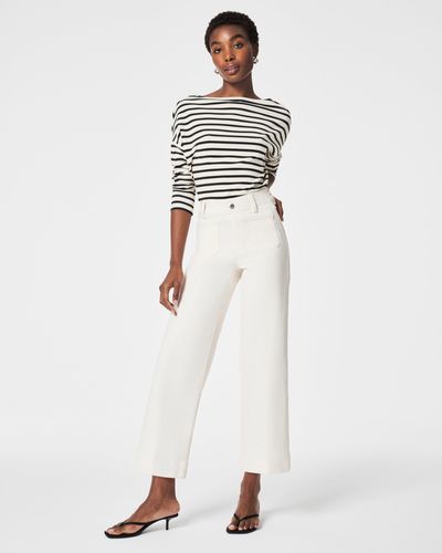 Spanx Cropped Wide-leg Jeans - White