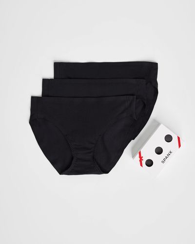 Spanx Fit-to-you Superlight Smoothing Pima Cotton Bikini 3-pack Box - Black