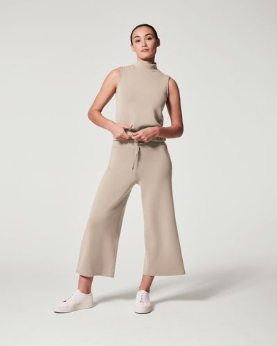 Spanx Airessentials Cropped Wide Leg Pant - Natural