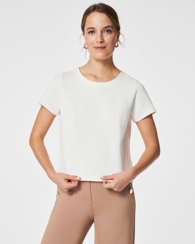 Spanx The Perfect Pleated Back Top - White