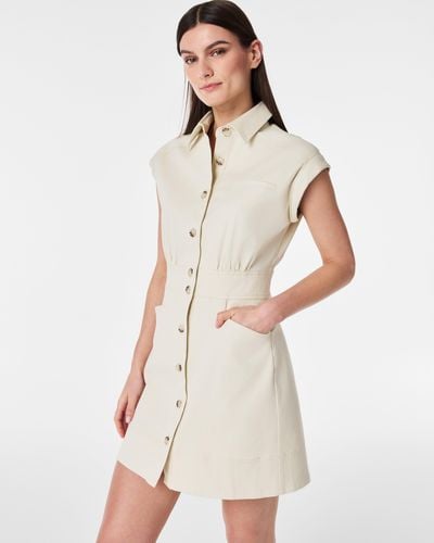Spanx Stretch Twill Utility Dress - White