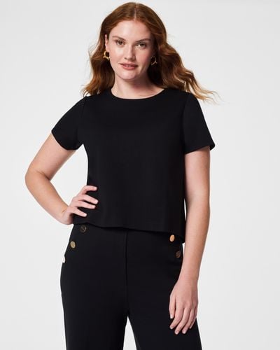 Spanx The Perfect Pleated Back Top - Black