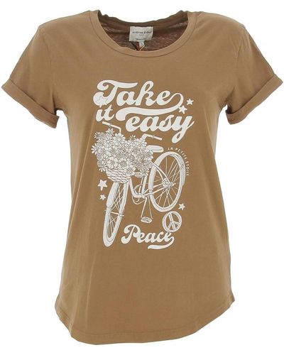 La Petite Etoile T-shirt Peace marron t-shirt - Neutre