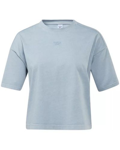Reebok T-shirt crop teinte naturelle CLASSICS - Bleu