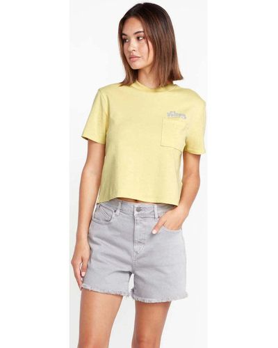 Volcom T-shirt Camiseta Chica Pocket Dial - Citron - Jaune