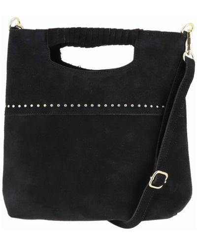 Dupond Durand Sac MASSA sac à main bandoulière en cuir daim - Noir