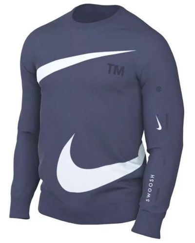Nike Sweat-shirt SWOOSH FLEECE CREW - Bleu