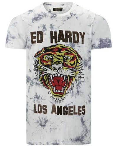Ed Hardy T-shirt Los tigre t-shirt white - Blanc