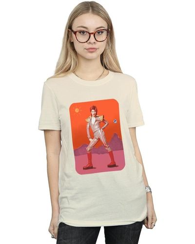 David Bowie T-shirt On Mars - Rouge