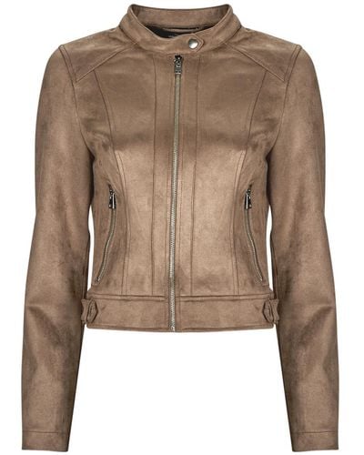 Vero Moda Veste VMJOSE MARI SHORT FAUX SUEDE JACKET BOOS - Marron