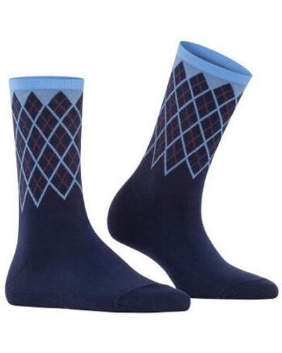 Burlington Chaussettes Chaussettes Mayfair en coton - Bleu