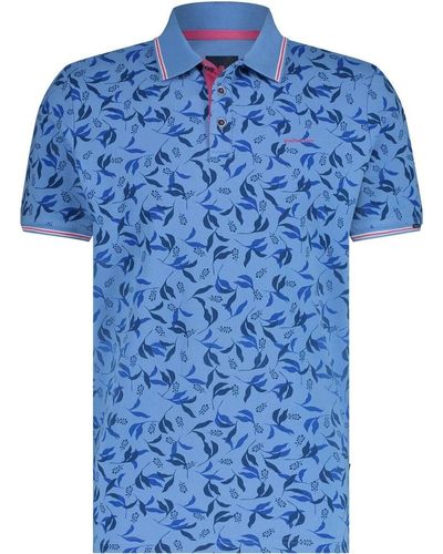 State Of Art T-shirt Polo Piqué Rayures Bleu