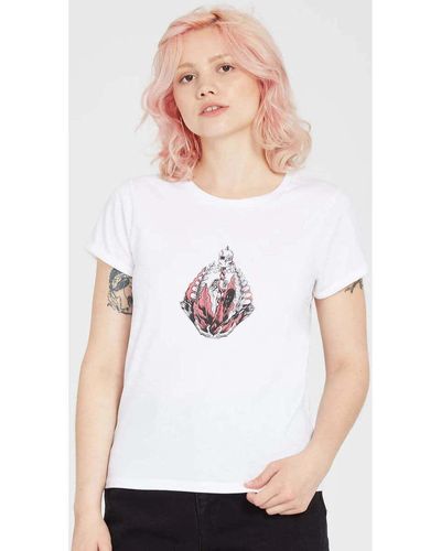 Volcom T-shirt Camiseta Chica Radical Daze Tee White - Blanc