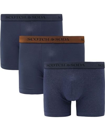Scotch & Soda Caleçons Scotch Soda Boxershorts Lot de 3 Bleu Foncé