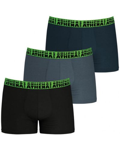 Athena Boxers Boxers en coton stretch, lot de 3 - Vert