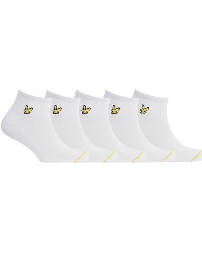 Lyle & Scott Chaussettes de sports Lot de 5 socquettes Ruben - Blanc