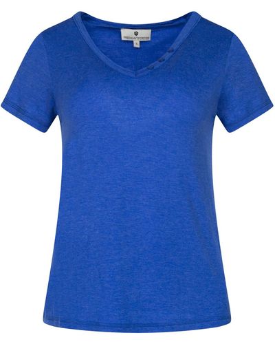 Freeman T.porter T-shirt T-shirt col v - Bleu