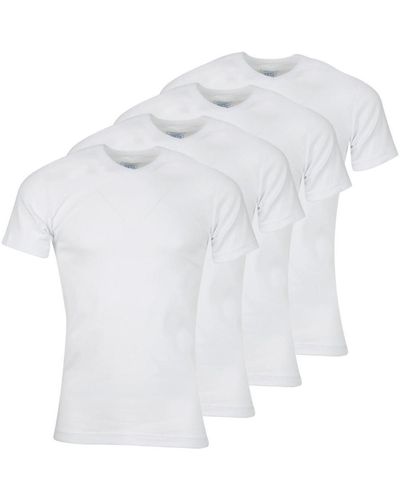 Athena T-shirt Lot de 4 Tee-shirt col V Coton Bio - Blanc
