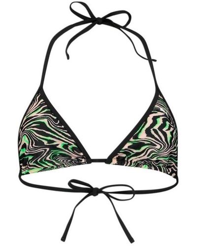 PUMA Maillots de bain All-Over-Print Triangle Bikini Top - Multicolore