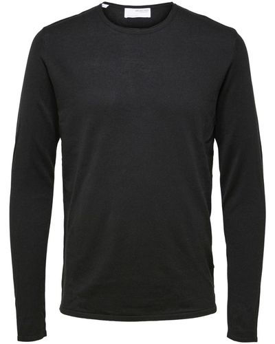 SELECTED Sweat-shirt Rocks Knit Crew Neck Zwart - Noir
