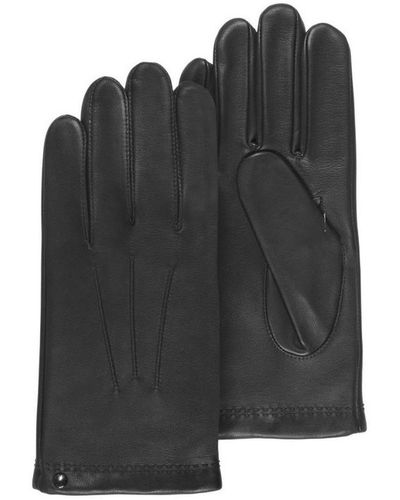 Isotoner Gants gants cuir cachemire et soie noir 69077