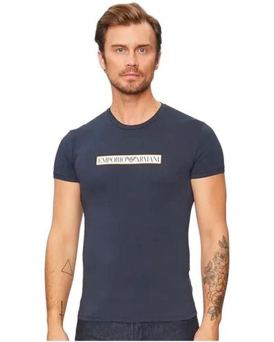 Emporio Armani T-shirt eagle - Bleu