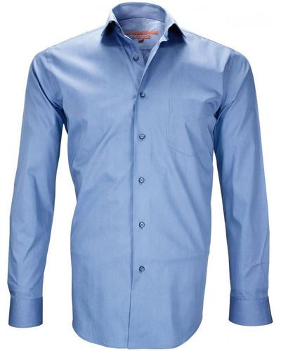 Andrew Mc Allister Chemise chemises double fil 120/2 carnaby bleu