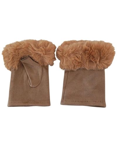 Chapeau-Tendance Gants Mitaines fausse fourrure ISOTTA - Marron