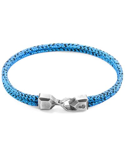 Anchor and Crew Bracelets Bracelet Cromer Argent Et Corde - Bleu