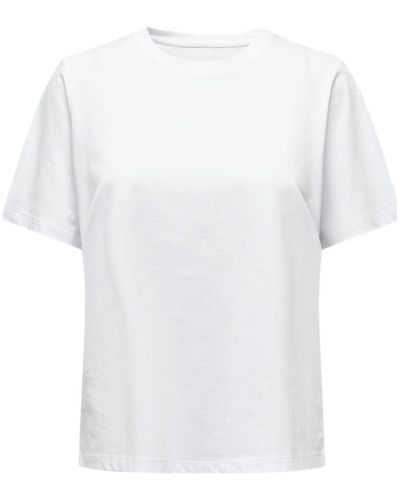 ONLY Sweat-shirt T-Shirt S/S Tee -Noos - White - Blanc