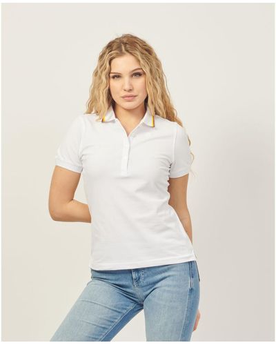 K-Way T-shirt Polo Jeannine en coton piqué - Blanc
