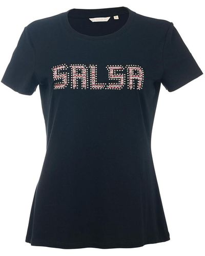 Salsa Jeans T-shirt T-shirt Tshr Samara (black) - Bleu