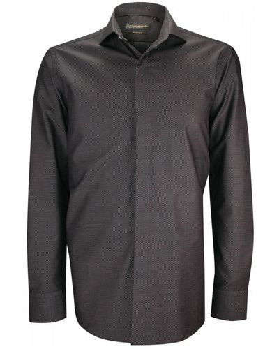 Emporio Balzani Chemise chemise mode gorge cachee a motifs andrea noir - Gris