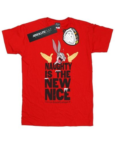 Dessins Animés T-shirt Naughty Is The New Nice - Rouge