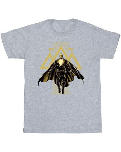 Dc Comics T-shirt Black Adam Rising Golden Symbols - Gris