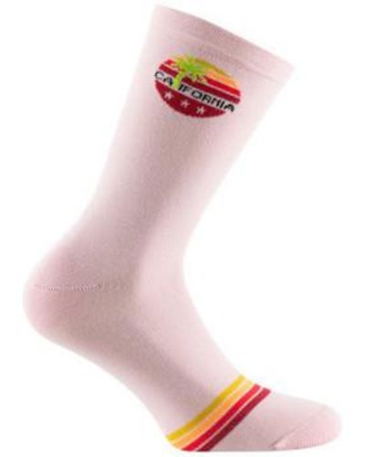 Kindy Chaussettes Mi-chaussettes en coton motif California MADE IN FRANCE - Rose