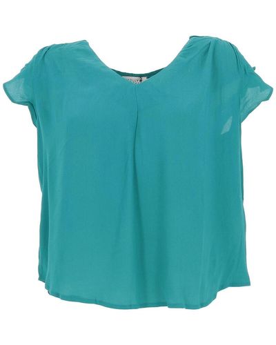 Molly Bracken T-shirt Woven top ladies green - Bleu