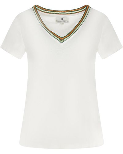 Freeman T.porter T-shirt Tee-shirt col v - Blanc