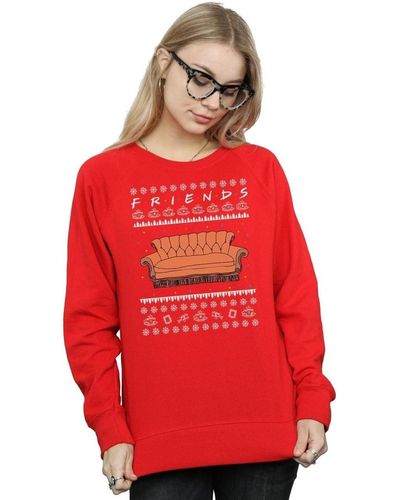 Friends Sweat-shirt Fair Isle Couch - Rouge