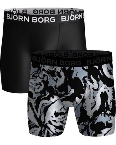 Björn Borg Caleçons Boxers 2 Pack Black/Print - Noir