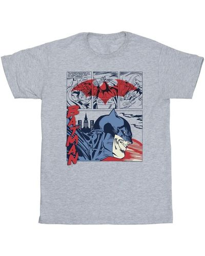 Dc Comics T-shirt Batman Comic Strip - Gris