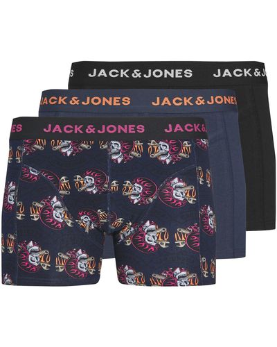 Jack & Jones Boxers Boxers coton, lot de 3 - Bleu