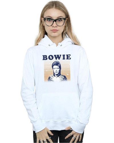 David Bowie Sweat-shirt Orange Stripes - Blanc