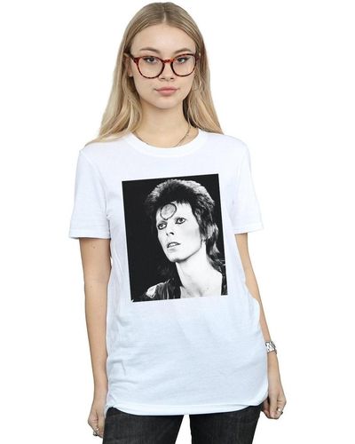 David Bowie T-shirt Ziggy Looking - Blanc
